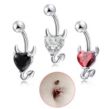 Glitter Heart Navel Belly Piercing Button Ring Sexy Body Jewelry