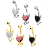 Glitter Heart Navel Belly Piercing Button Ring Sexy Body Jewelry