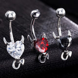 Glitter Heart Navel Belly Piercing Button Ring Sexy Body Jewelry