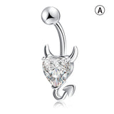 Glitter Heart Navel Belly Piercing Button Ring Sexy Body Jewelry
