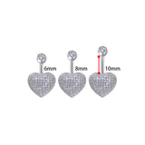 Heart-Shaped Navel Piercing Belly Button Ring Zirconia Silver 925 Body Jewelry