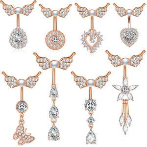 Crystal Belly Button Ring Body Piercing Jewelry
