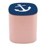 Navy Anchor Jewelry Storage Box Earring Display Organizer