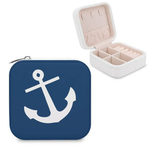 Navy Anchor Jewelry Storage Box Earring Display Organizer
