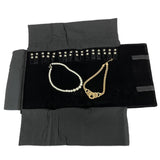 Navy Leather Jewelry Roll Bag Necklace Storage Box
