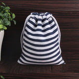 Navy Stripe Linen Pouches 50 Pack 8x10cm 9x12cm 10x15cm