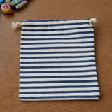Navy Stripe Linen Pouches 50 Pack 8x10cm 9x12cm 10x15cm