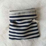 Navy Stripe Linen Pouches 50 Pack 8x10cm 9x12cm 10x15cm