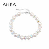 Simulated-pearl Crystal Bracelet for Women