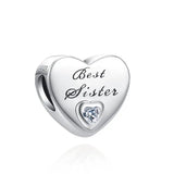 Neastamor Forever Sister's Love Charm Bead For Bracelet DIY Jewelry