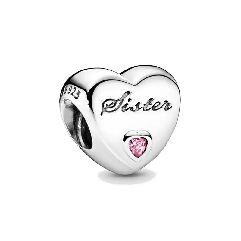Neastamor Forever Sister's Love Charm Bead For Bracelet DIY Jewelry