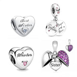 Neastamor Forever Sister's Love Charm Bead For Bracelet DIY Jewelry