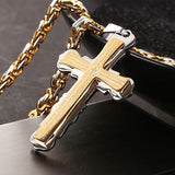 Cross Square Chain Hip Hop Necklace Stainless Steel Pendant Punk Style