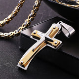 Cross Square Chain Hip Hop Necklace Stainless Steel Pendant Punk Style