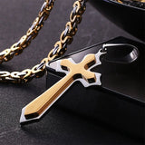 Cross Square Chain Hip Hop Necklace Stainless Steel Pendant Punk Style