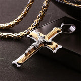Cross Square Chain Hip Hop Necklace Stainless Steel Pendant Punk Style
