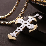 Cross Square Chain Hip Hop Necklace Stainless Steel Pendant Punk Style