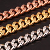15mm Cuban Link Chain Men Silver Hiphop Long Necklace Stainless Steel