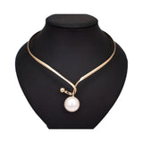 Punk Initial Necklace Cross Pendant Collar Pearl Necklace