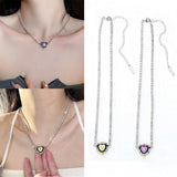 Sparkling Heart Chain Choker Necklace