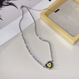 Sparkling Heart Chain Choker Necklace