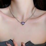 Sparkling Heart Chain Choker Necklace