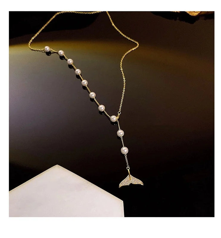 Necker Pearl Necklace Women's Summer Asymmetrical Collar