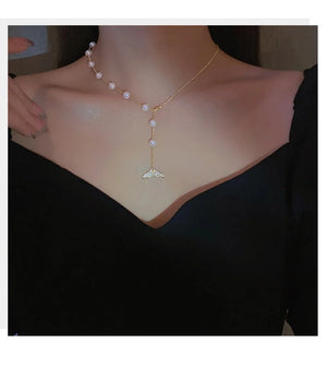 Necker Pearl Necklace Women's Summer Asymmetrical Collar