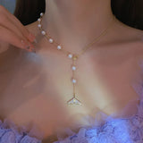 Necker Pearl Necklace Women's Summer Asymmetrical Collar
