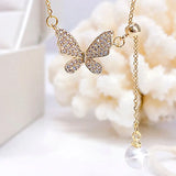 Butterfly Temperament Zircon Necklace Pull-Out Gift