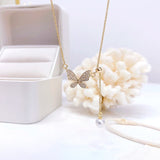 Butterfly Temperament Zircon Necklace Pull-Out Gift