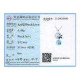 Moon & Star Pendant Necklace 925 Sterling Silver - Crystal Long Chain for Women