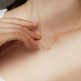 925 Silver Women's Neck Chain Pendant Plated Butterfly
