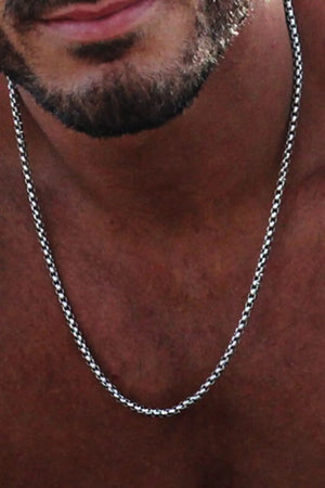 Men's Gray Knitted Chain Necklace