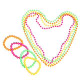 Mardi Gras Bead Necklace and Bracelet Set for Girls