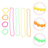 Mardi Gras Bead Necklace and Bracelet Set for Girls
