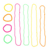 Mardi Gras Bead Necklace and Bracelet Set for Girls