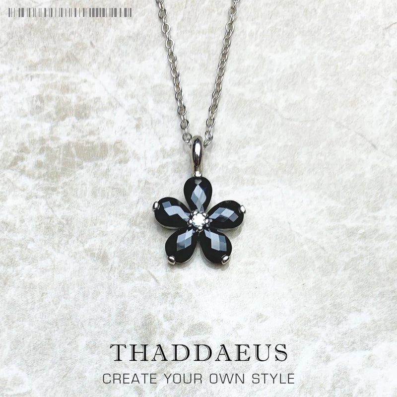 925 Silver Necklace Petals Flower Romantic Jewelry Gift Women