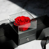 Useful Mini Festive Eternal Rose Necklace Ring Box Valentines Gift Necklace Case