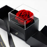 Useful Mini Festive Eternal Rose Necklace Ring Box Valentines Gift Necklace Case