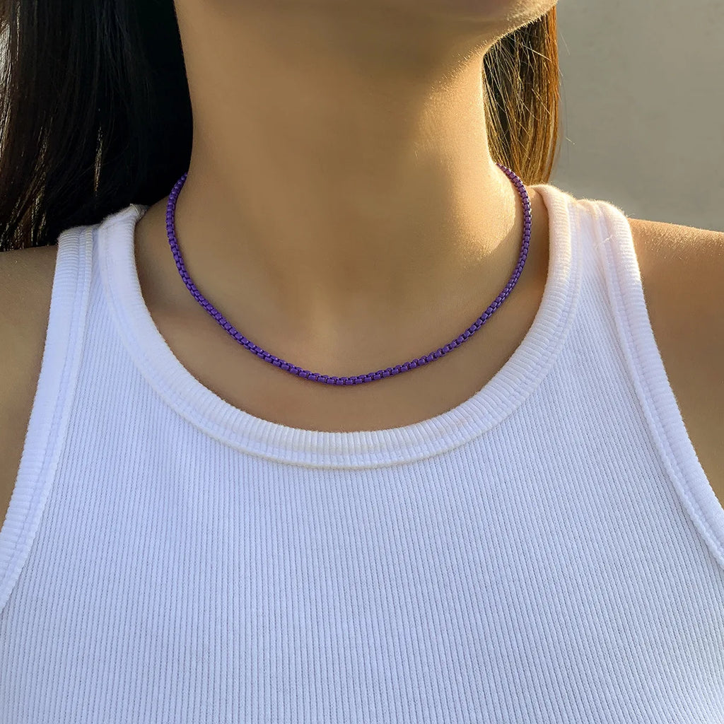 Colorful Enamel Chain Necklace Bracelet Anklet