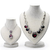 Necklace Chain Bust Jewelry Display Stand Rustic Linen Mannequin