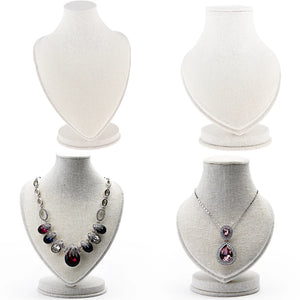 Necklace Chain Bust Jewelry Display Stand Rustic Linen Mannequin
