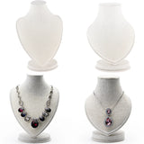 Necklace Chain Bust Jewelry Display Stand Rustic Linen Mannequin