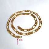 14k Hallmarked Men's Bling Link Chain Necklace 600mm 8mm