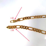 14k Hallmarked Men's Bling Link Chain Necklace 600mm 8mm