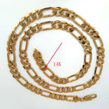 14k Hallmarked Men's Bling Link Chain Necklace 600mm 8mm