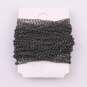 5m Rhodium/KC Gold/Gunblack/Bronze Flat Chain DIY Jewelry Making
