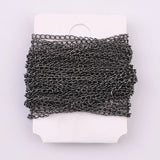 5m Rhodium/KC Gold/Gunblack/Bronze Flat Chain DIY Jewelry Making
