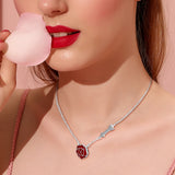 925 Silver Rose Necklace Choker Chain for Women